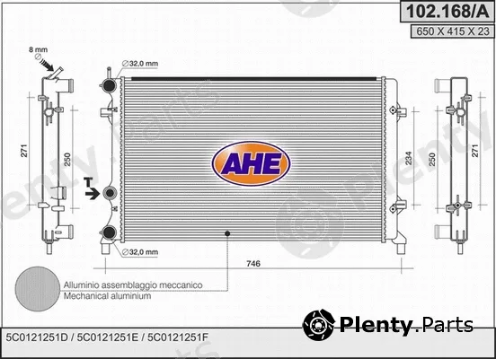 AHE 102.168/A — Radiator, engine cooling