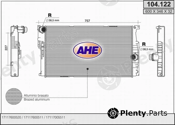 AHE 104.122 — Radiator, engine cooling