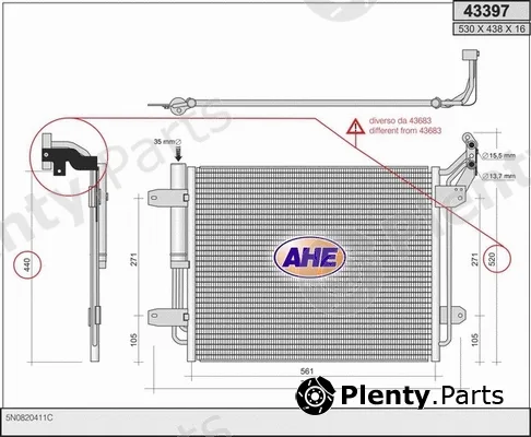 AHE 43397 — Condenser, air conditioning