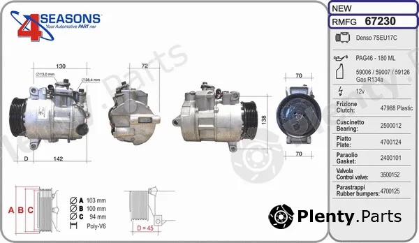AHE 67230 — Compressor, air conditioning