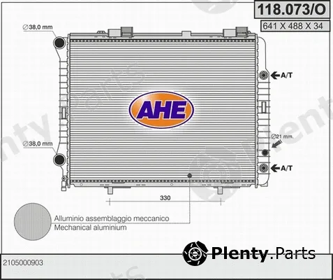 AHE 118.073/O — Radiator, engine cooling