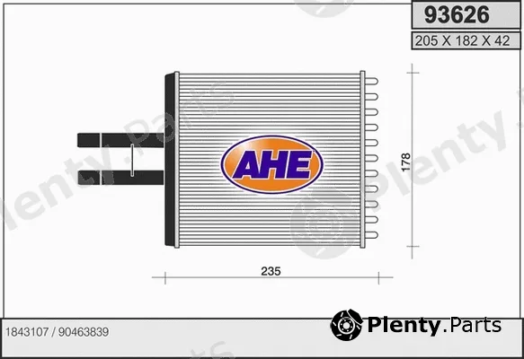 AHE 93626 — Heat Exchanger, interior heating