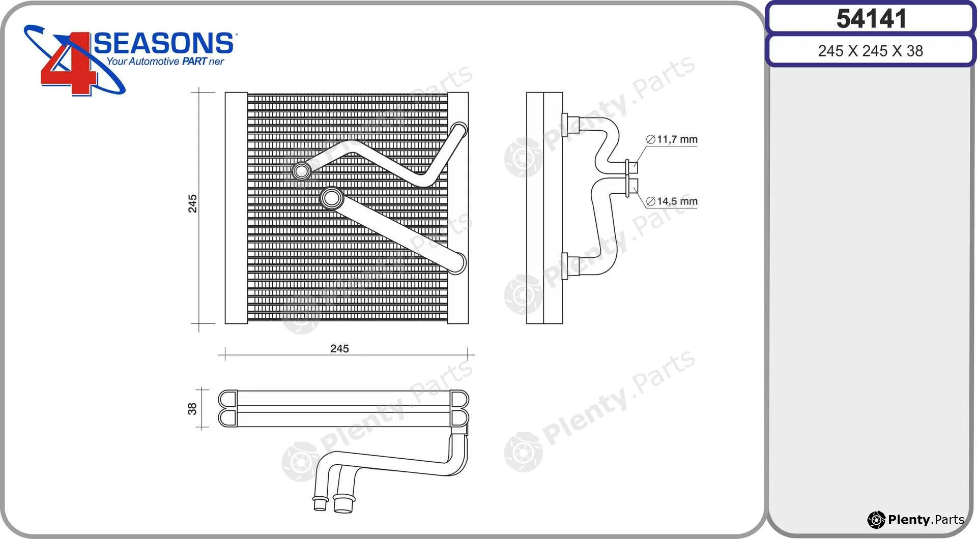AHE 54141 — Evaporator, air conditioning
