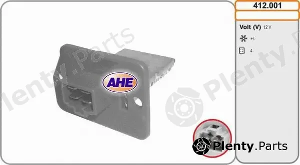 AHE 412.001 — Series resistor, electric motor (radiator fan)