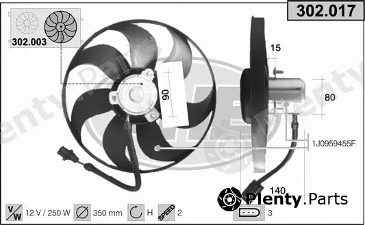 AHE 302.017 — Fan, engine cooling