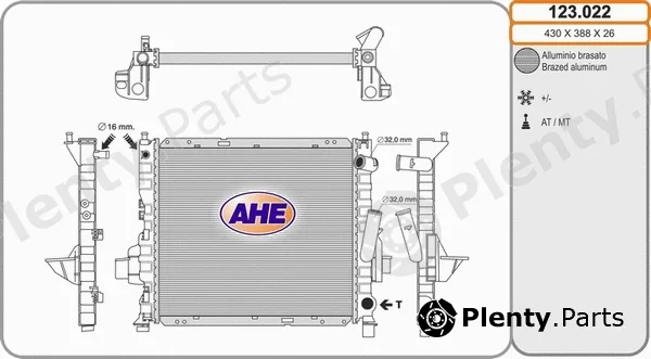 AHE 123.022 — Radiator, engine cooling
