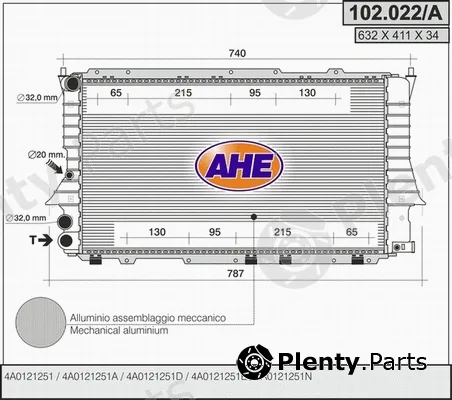 AHE 102.022/A — Radiator, engine cooling
