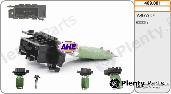 AHE 409.001 — Series resistor, electric motor (radiator fan)