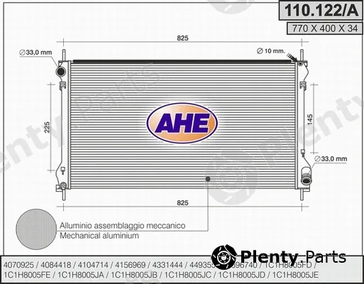 AHE 110.122/A — Radiator, engine cooling
