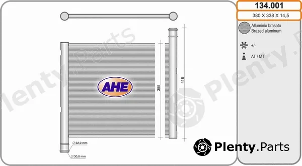 AHE 134.001 — Radiator, engine cooling