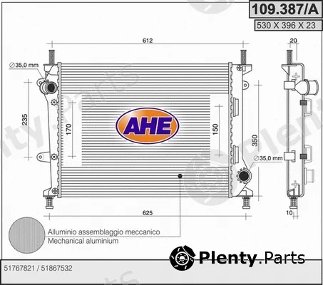 AHE 109.387/A — Radiator, engine cooling