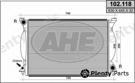AHE 102.118 — Radiator, engine cooling