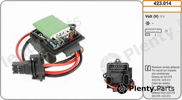 AHE 423.014 — Series resistor, electric motor (radiator fan)