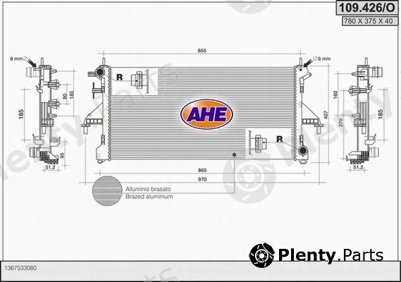 AHE 109.426/O — Radiator, engine cooling