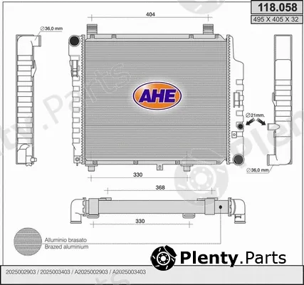 AHE 118.058 — Radiator, engine cooling