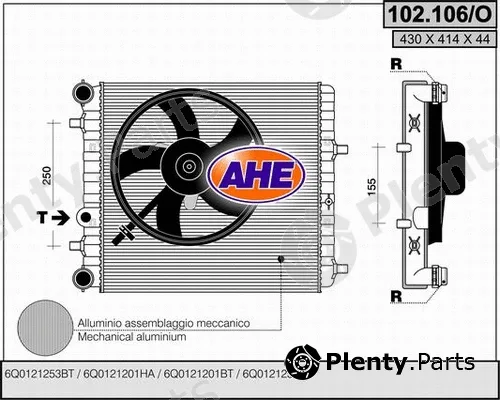 AHE 102.106/O — Radiator, engine cooling