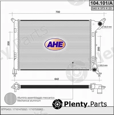 AHE 104.101/A — Radiator, engine cooling