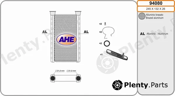 AHE 94080 — Heat Exchanger, interior heating