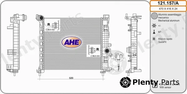 AHE 121.157/A — Radiator, engine cooling