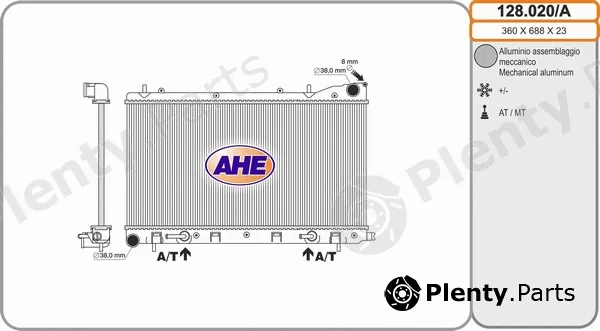 AHE 128.020/A — Radiator, engine cooling