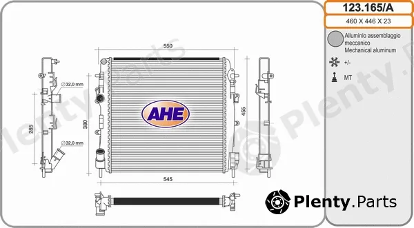 AHE 123.165/A — Radiator, engine cooling