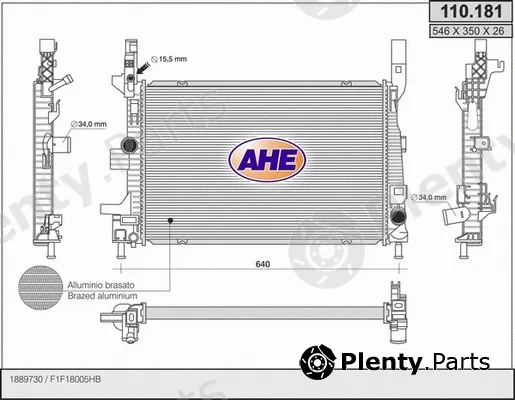 AHE 110.181 — Radiator, engine cooling