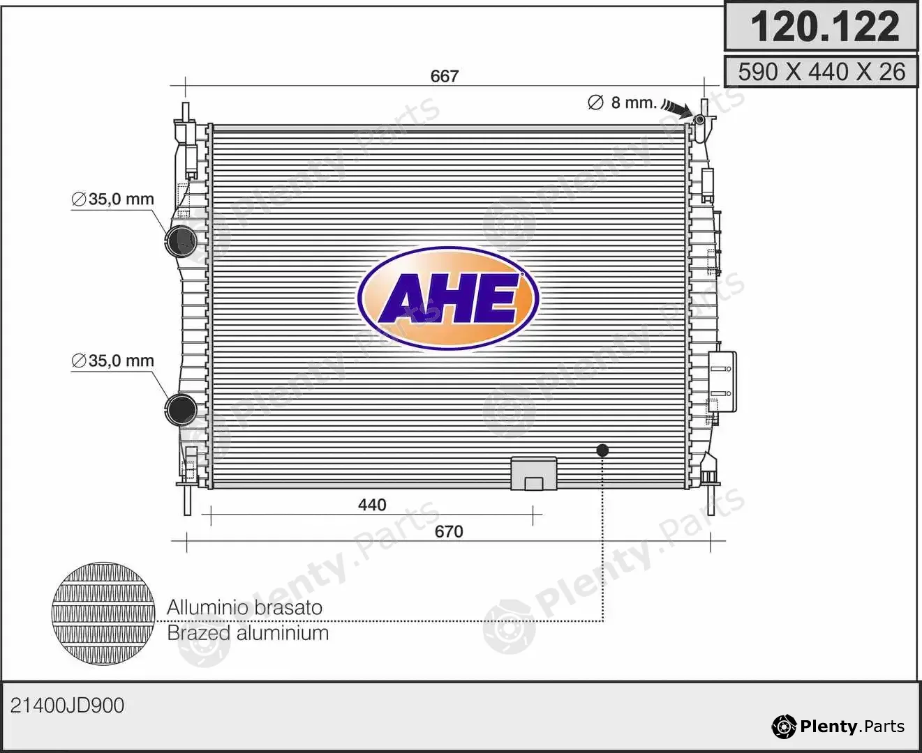 AHE 120.122 — Radiator, engine cooling