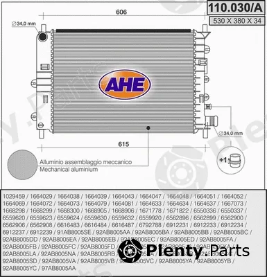 AHE 110.030/A — Radiator, engine cooling