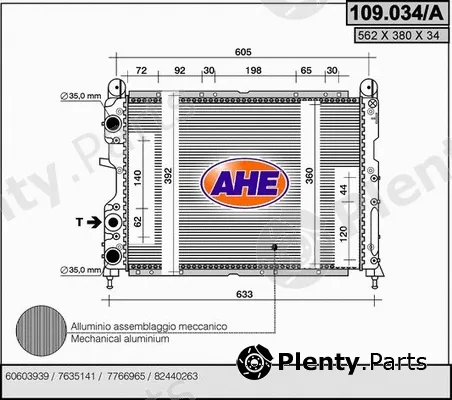 AHE 109.034/A — Radiator, engine cooling