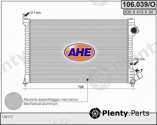 AHE 106.039/O — Radiator, engine cooling