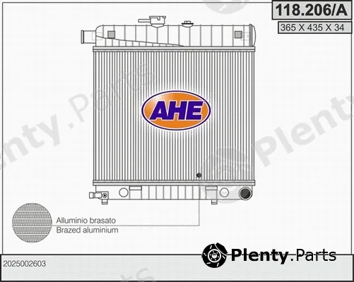 AHE 118.206/A — Radiator, engine cooling