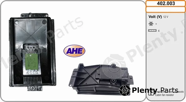 AHE 402.003 — Series resistor, electric motor (radiator fan)
