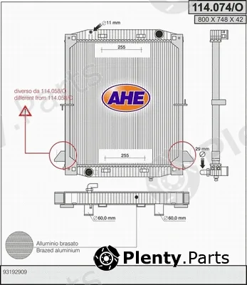 AHE 114.074/O — Radiator, engine cooling