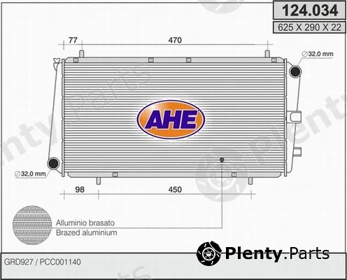 AHE 124.034 — Radiator, engine cooling
