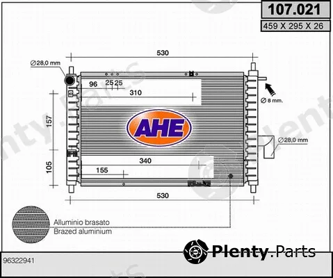 AHE 107.021 — Radiator, engine cooling