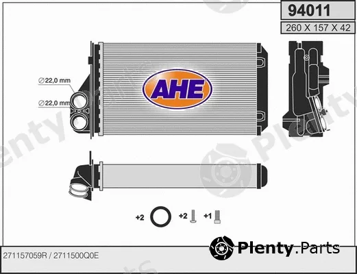 AHE 94011 — Heat Exchanger, interior heating