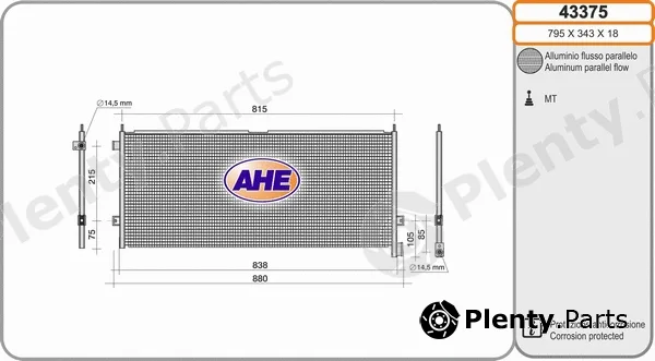 AHE 43375 — Condenser, air conditioning