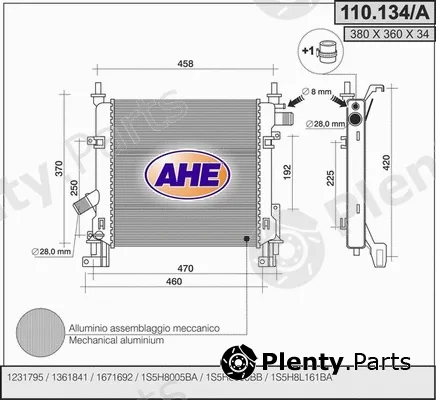 AHE 110.134/A — Radiator, engine cooling