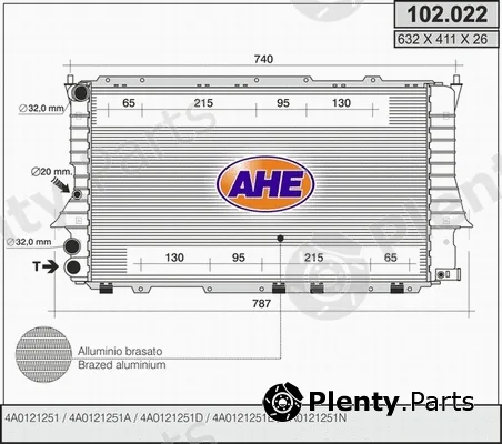 AHE 102.022 — Radiator, engine cooling