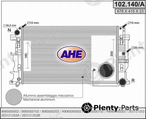 AHE 102.140/A — Radiator, engine cooling