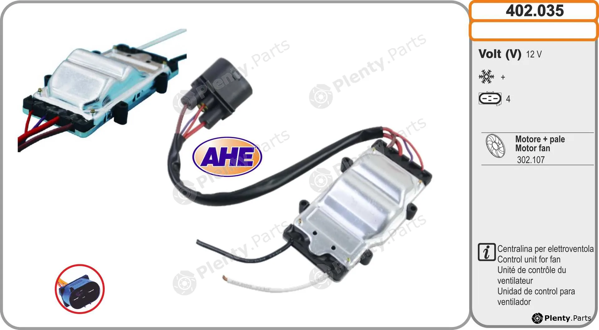AHE 402.035 — Control Unit, electric fan (engine cooling)