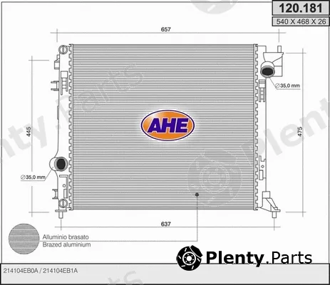 AHE 120.181 — Radiator, engine cooling