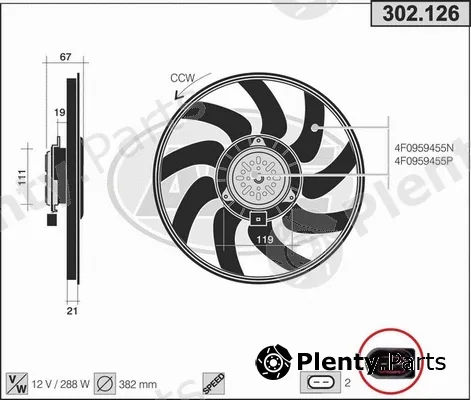 AHE 302.126 — Fan, engine cooling