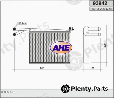 AHE 93942 — Heat Exchanger, interior heating