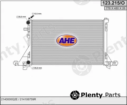 AHE 123.215/O — Radiator, engine cooling