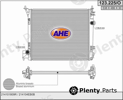 AHE 123.225/O — Radiator, engine cooling