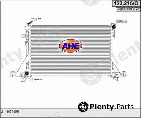 AHE 123.216/O — Radiator, engine cooling