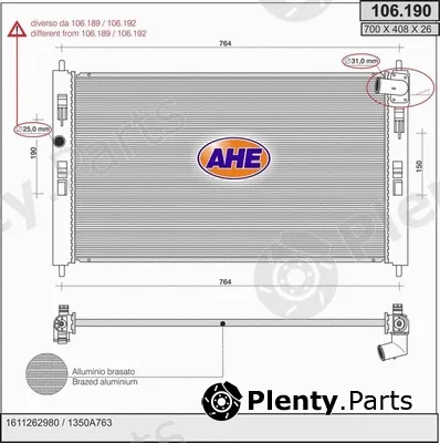 AHE 106.190 — Radiator, engine cooling