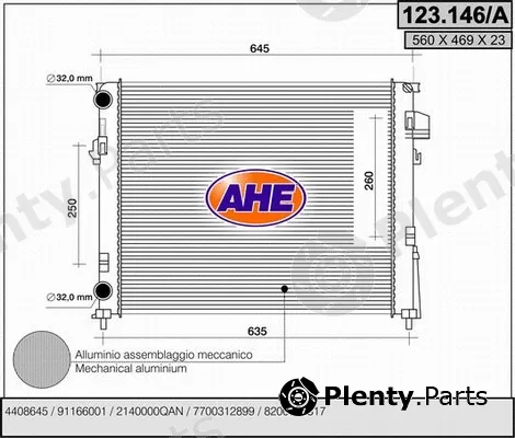 AHE 123.146/A — Radiator, engine cooling