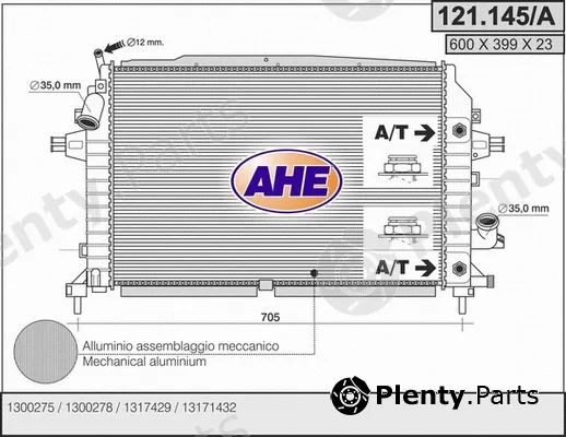 AHE 121.145/A — Radiator, engine cooling